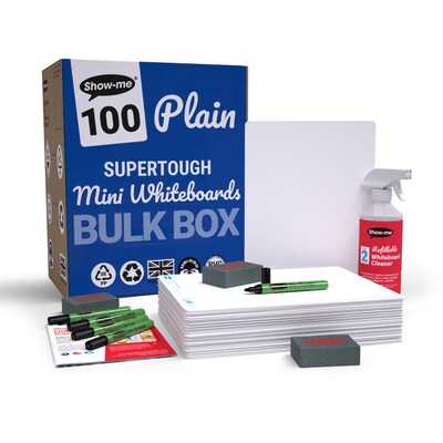 Show-me SUPERTOUGH Mini Whiteboard Kit, Assorted Colors, 100/Set (EPTBSRPX)