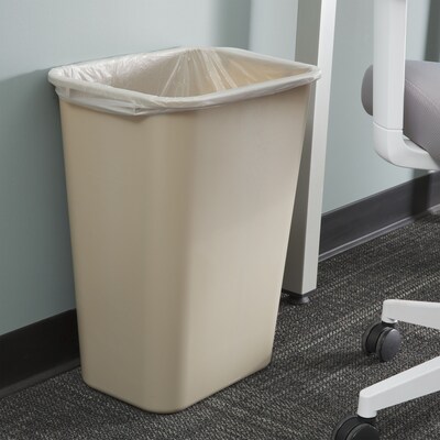 Coastwide Professional™ Indoor Trash Can Without Lid, Beige Soft Molded Plastic, 10.25 Gallon (CW56434)