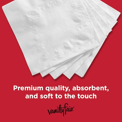 Vanity Fair Everyday Luncheon Napkins, 2-Ply, White, 100 Napkins/Pack (35501)