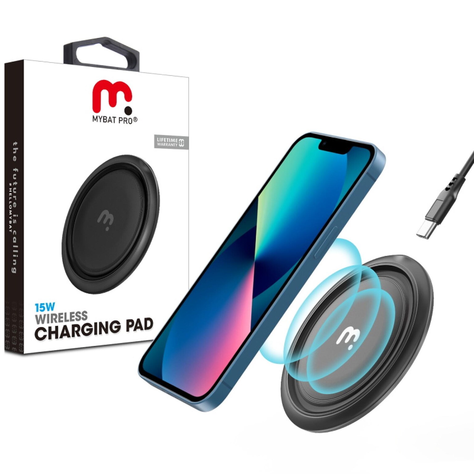 MyBat Pro Wireless Fast Charging Pad 15W, Universal Compatibility, Black (CGK311001)