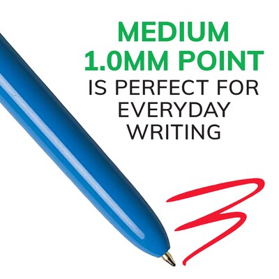 BIC 4-Color Retractable Ballpoint Pen, Medium Point, Multicolor Ink (MMXP11C-AST)