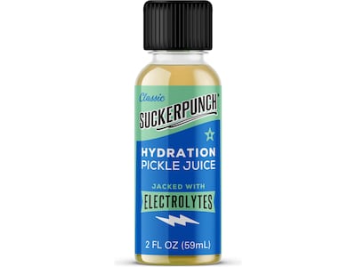 SuckerPunch Classic Dill Pickle Hydration Pickle Juice Shooter, 2 oz., 12 Bottles/Case (SPPJH2-6860)