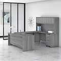 Bush Business Furniture Studio C 72W x 36D U Shaped Desk with Hutch and Mobile File Cabinet, Platinu