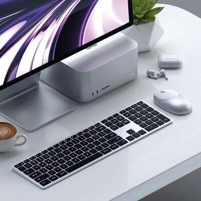 Satechi Slim X3 Wireless Keyboard for Apple MacOS, USB-C, Silver (ST-BTSX3S)
