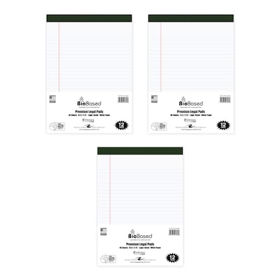 Roaring Spring Notepad, 8.5 x 11.75, Law Ruled, White, 40 Sheets/Pad, 36 Pads/Case (24326CS)
