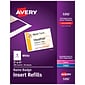 Avery Printable Laser/Inkjet Name Badge Insert Refills, 3" x 4", White, 300 Inserts Per Box (5392)