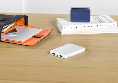 LAX 6600mAh Power Bank with USB-C & USB, White (RC66WH)