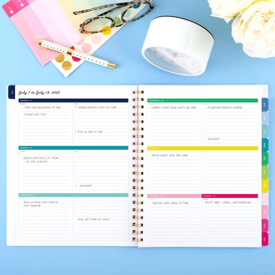 2025-2026 AT-A-GLANCE Simplified by Emily Ley Happy Stripe 8.5 x 11 Academic Year Weekly & Monthly