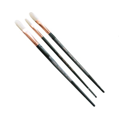 Silver Brush Natural Hog Bristle, Filbert Brush, 4/Pack (SLVGP1077)