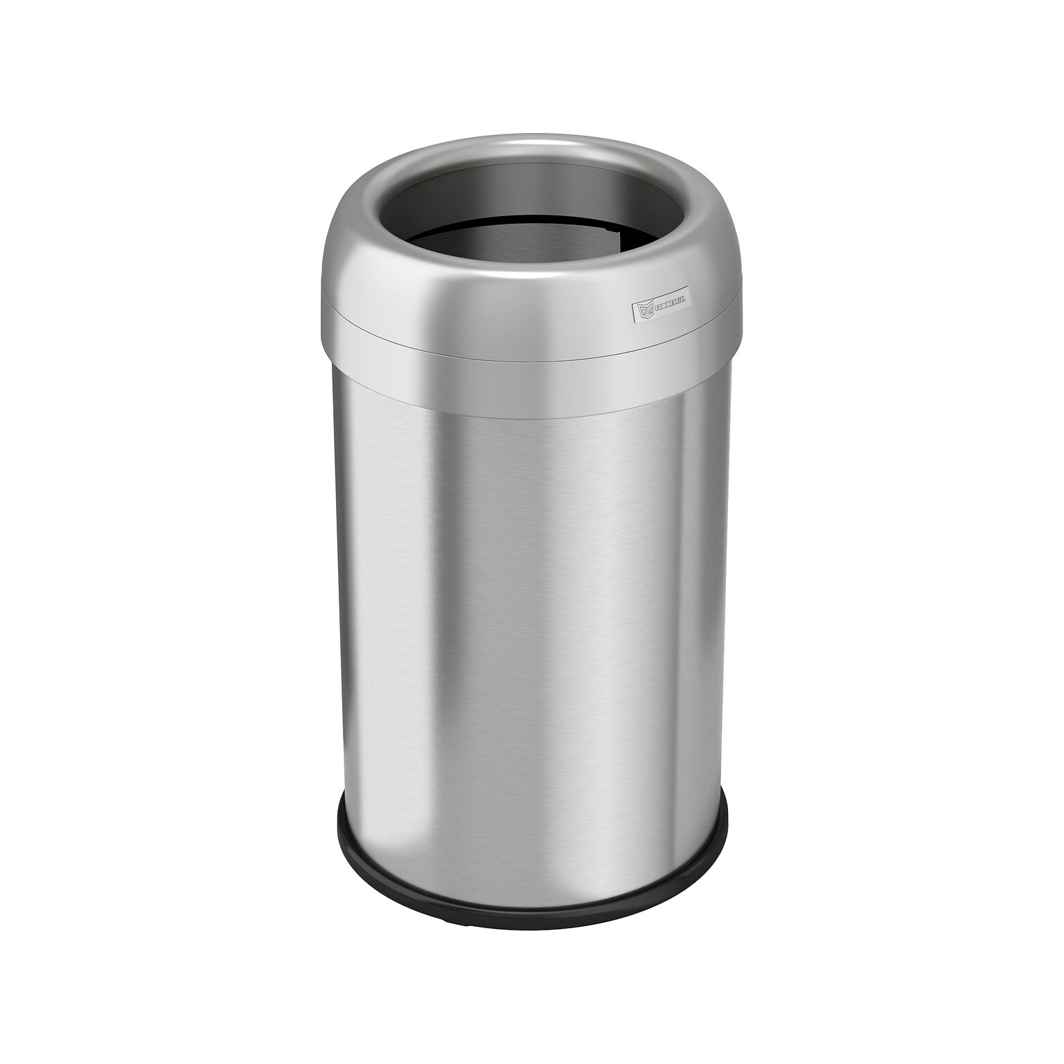 HLS Commercial Stainless Steel Trash Can with Open Lid, 13-Gallon, Silver (HLS13STR)