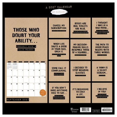 2027 TF Publishing Anti-Affirmations 12" x 12" Monthly Wall Calendar, Multicolored (27-1100)