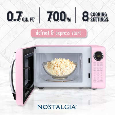 Nostalgia Retro 0.7 cu. ft. Countertop Microwave, Pink (NRMOPMSW7PK6A)