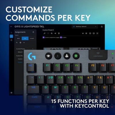 Logitech G Series G915 X LIGHTSPEED TKL Wireless Clicky Gaming Keyboard, Black (920-012753)