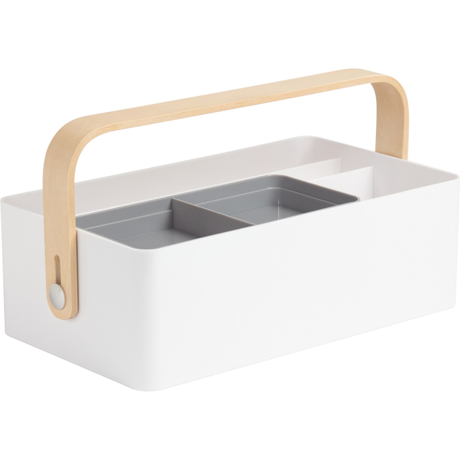 U Brands Mod Caddy 4-Compartment Plastic Desk Storage, White, 2 Pieces (5387U00-01)