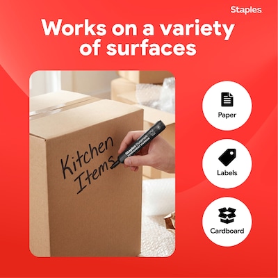Staples Duramark Tank Marker, Chisel Tip, Black, 36/Pack (ST62928)