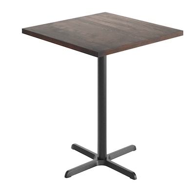 Flash Furniture Bennett Square Shaped Wooden Commercial Indoor Table, 36 x 36, Dark Brown Top/Black Base (GSFSQ36DBT3030B)