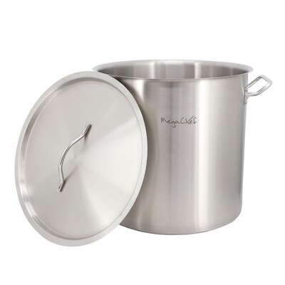 MegaChef Professional Kitchen Stainless Steel 26.4 Qt. Stock Pot, Silver (935122008M)