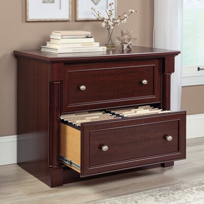 Sauder Palladia 2-Drawer Lateral File Cabinet, Letter/Legal Size, 37"W x 22"D, Select Cherry (412015)