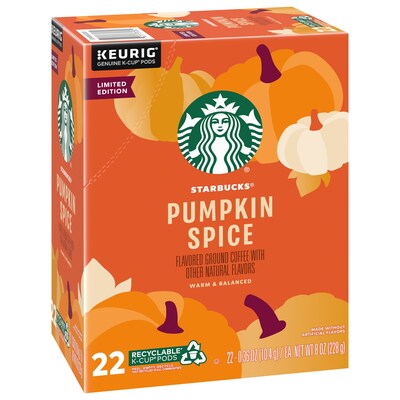 Starbucks Pumpkin Spice Coffee Keurig® K-Cup® Pods, Blonde Roast, 22/Box (SBK12412028CT)
