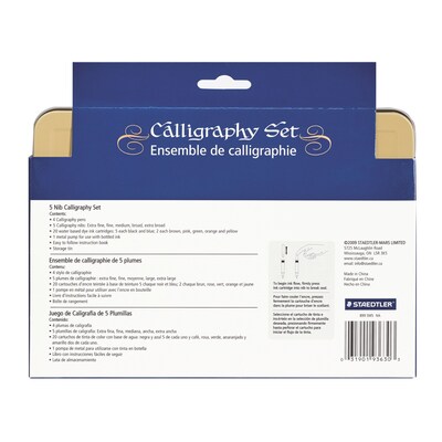 Staedtler Deluxe Calligraphy Fountain Pens, Assorted Nib Sizes, Assorted Ink (899 SM5 NA)