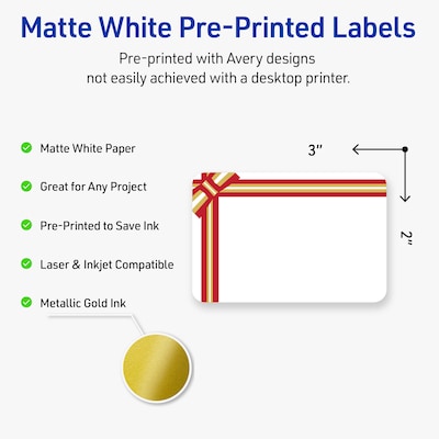 Avery Rectangle Multipurpose Labels, 2 x 3, White, 80/Pack (19479370593)