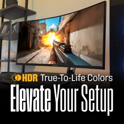 Westinghouse Ultrawide 34" Curved WQHD 180Hz LED AMD FreeSync Gaming Monitor, Built-In Speaker, Black (WC34BX6250)