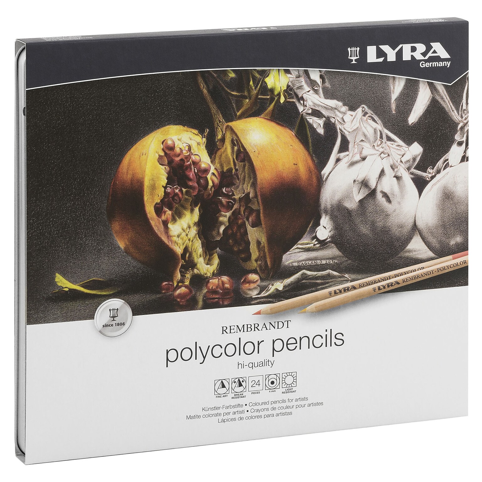 Lyra Rembrandt Professional Colored Pencils, Assorted Colors, 25/Set (LYXL2001240)