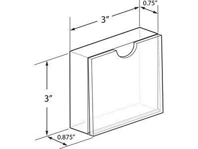 Azar Sign Holder, 3" x 3", Desktop/Wall, Clear Acrylic, 2/Pack (104553-2PK)