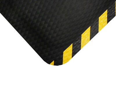 M + A Matting Hog Heaven Anti-Fatigue Commercial Floor Mat, 4 x 6, Black/Yellow (423246100)
