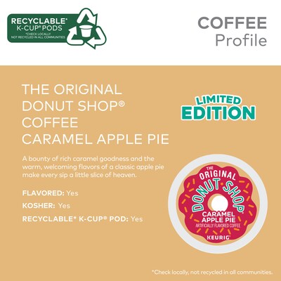 The Original Donut Shop Caramel Apple Pie Coffee Keurig® K-Cup® Pods, Light Roast, 24/Carton (5000355500)