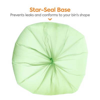 Coastwide Professional™ 30-33 Gallon Compostable Bag, 33" x 39", Low Density, 0.9 Mil, Green, 200 Bags/Box (CW62402)