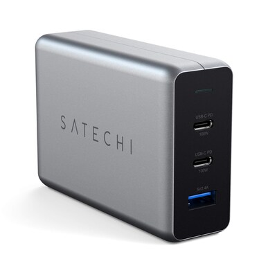 100W USB-C PD Compact Charger- US ( 2X Type-C / 1 Type-A) (space gray)