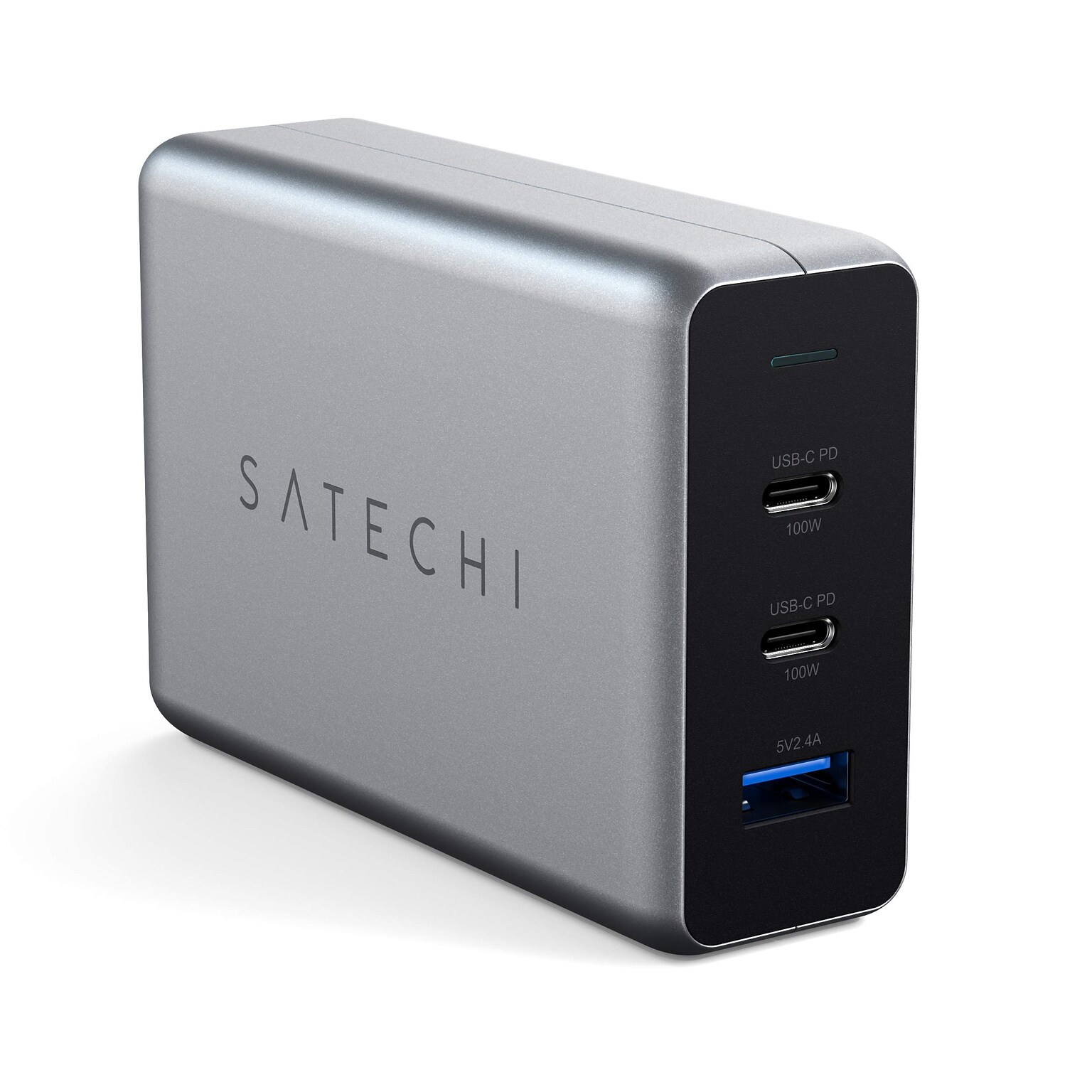 100W USB-C PD Compact Charger- US ( 2X Type-C / 1 Type-A) (space gray)