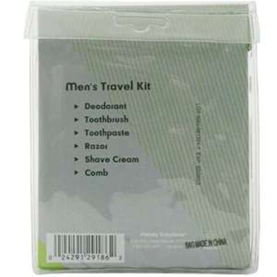 Handy Solutions Men's Travel Kit, 4 Kits/Traypack, 8 Traypacks/Carton