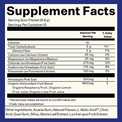 Blueshift Electrolyte Lemon Raspberry Powder Drink Mix, 10/Packets/Box, 2/Box (600-04165)