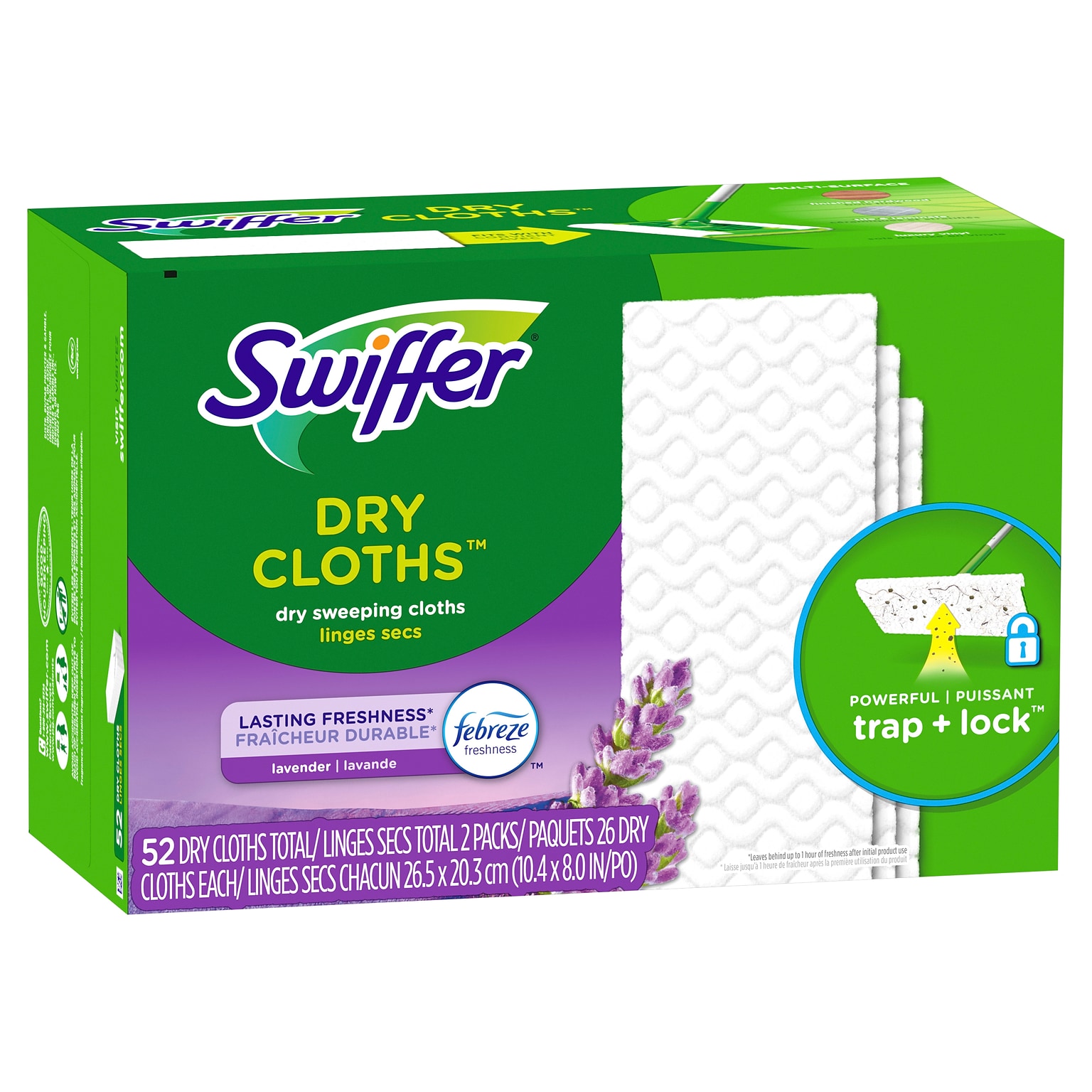 Swiffer Sweeper Dry Sweeping Pad, Lavender & Vanilla Comfort, 52/Box (99039)