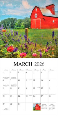 2026 BrownTrout Beckoning Barns 12" x 12" Monthly Wall Calendar (9781773728667)