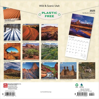 2025 BrownTrout Utah Wild & Scenic 12 x 12 Monthly Wall Calendar (9781975475826)