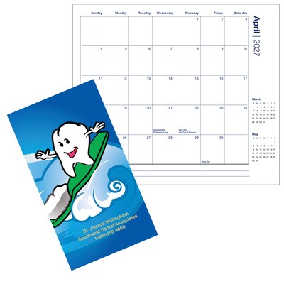 Custom Dental Wave Monthly Pocket Calendar & Vinyl
