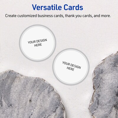 Avery Silver Border Matte Blank Card, White, 120/Pack (S00-F3B)