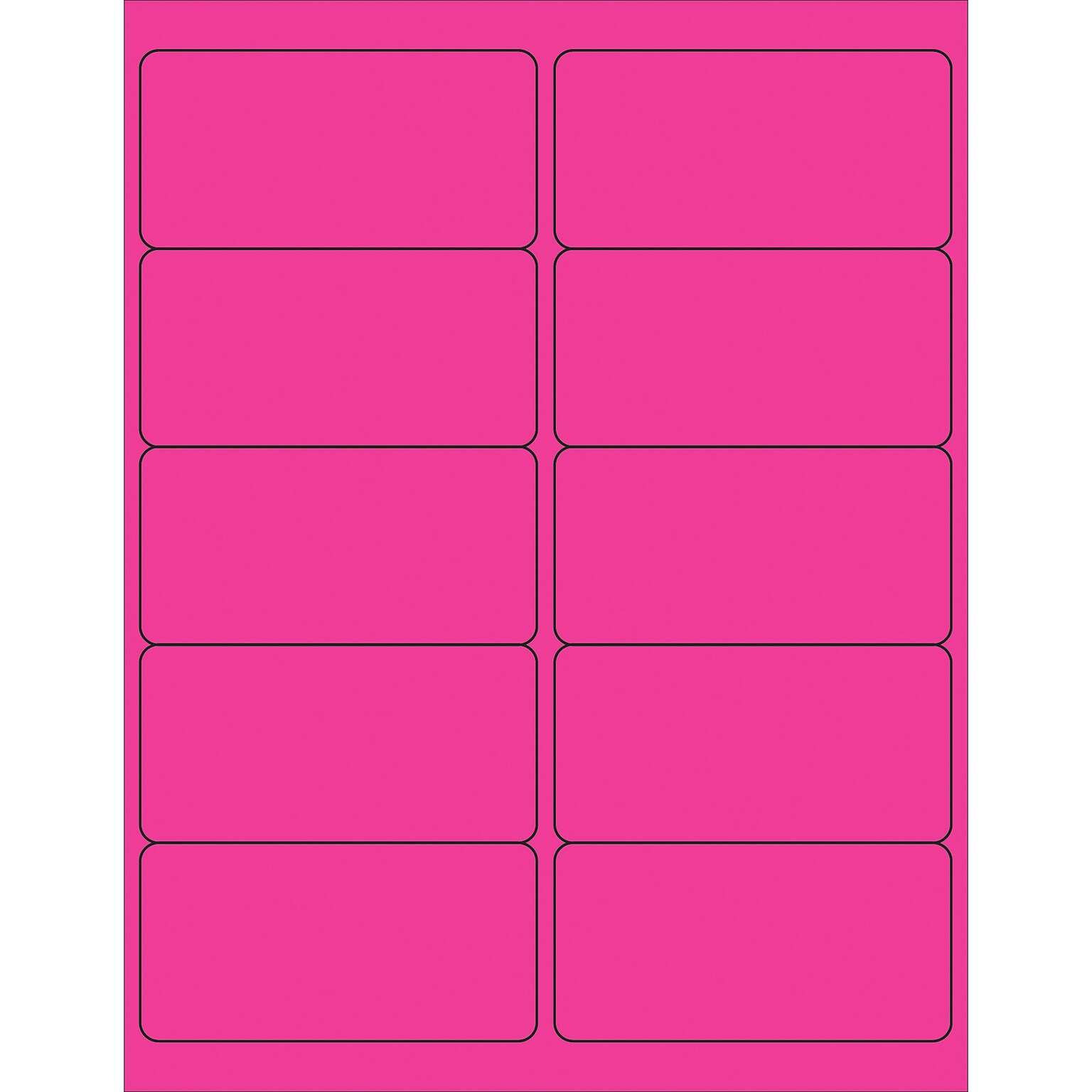 Tape Logic Removable Rectangle Laser Labels, 4 x 2, Fluorescent Pink, 1000/Case (LL410PK)