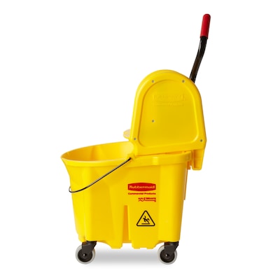 Rubbermaid Tandem Bucket & Side-Press Wringer, 31 qt. (7.75 Gal.), Yellow (FG738000YEL)
