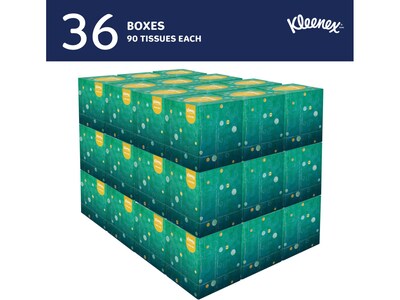 Kleenex Naturals Facial Tissue, 2-Ply, 90 Tissues/Box, 36 Boxes/Carton (56027)