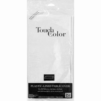 Creative Converting Touch of Color Paper Tablecloth, White, 6/Pack (710241)