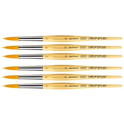 da Vinci JUNIOR Mixed Media Synthetic Bristle, Round Brush, 6/Bundle (DVXVA3031-6)