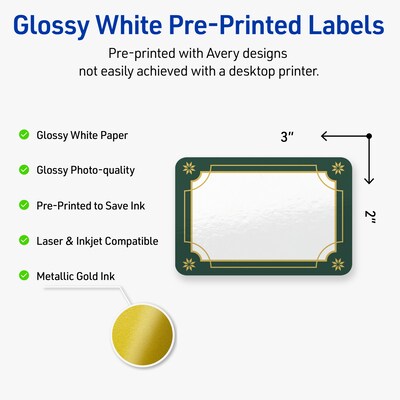 Avery Rectangle Multipurpose Labels, 2 x 3, White, 80/Pack (19479370391)