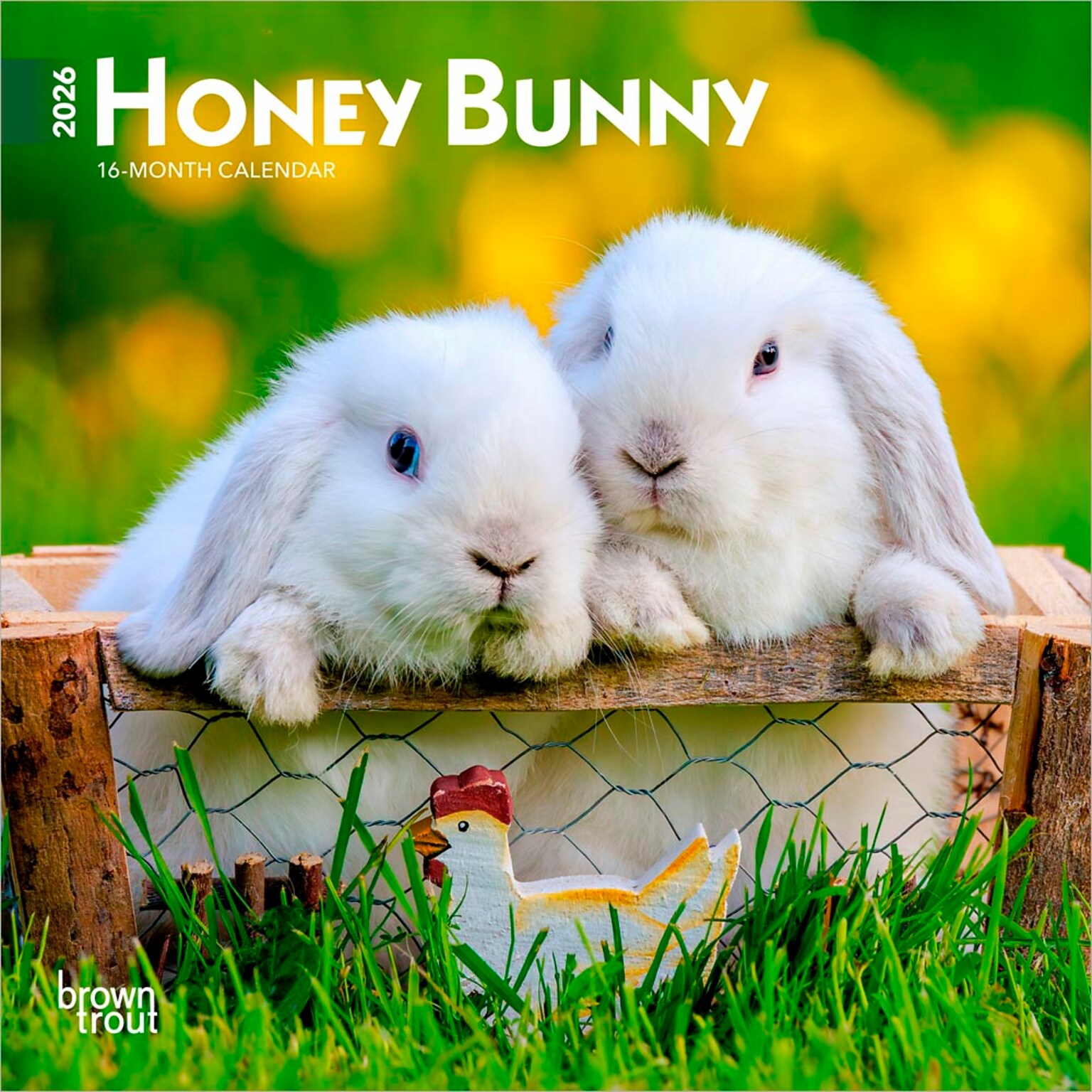 2026 BrownTrout Honey Bunny 7 x 7 Monthly Wall Calendar (9798330703647)