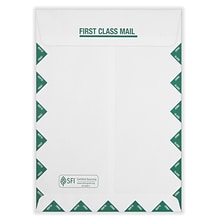 ComplyRight UB-04 Self Seal Document Envelopes, 9 x 12 1/2, White/Green, 100/Box (1492LL)