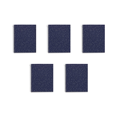 Miquelrius Cosmos 4-Subject Notebook, 5.8 x 8.3, 120 Sheets, College-Ruled, Blue/Gray, 5/Carton (49964CS)