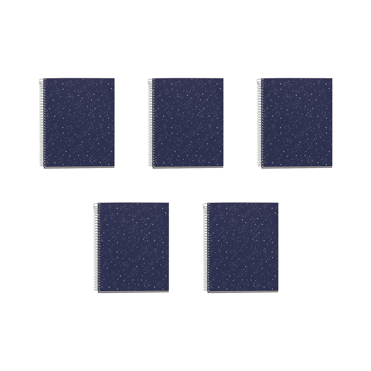 Miquelrius Cosmos 4-Subject Notebook, 5.8 x 8.3, 120 Sheets, College-Ruled, Blue/Gray, 5/Carton (49964CS)